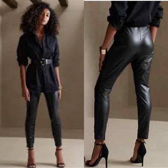 Banana Republic Pants - Banana Republic Vegan Leather Black Leggings